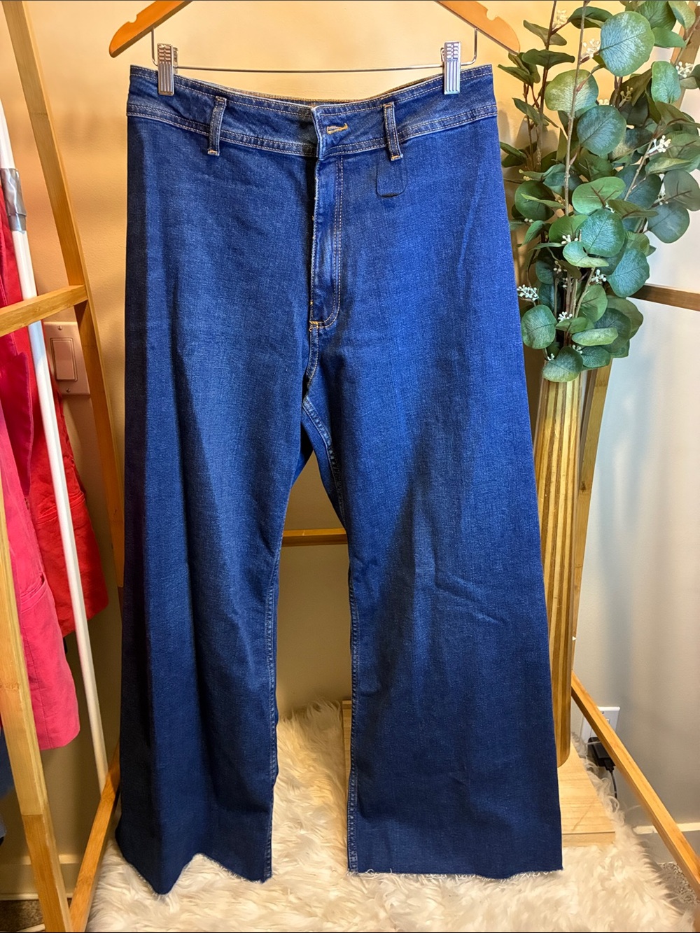 Zara Dark Blue Wide-Leg Women's Jeans